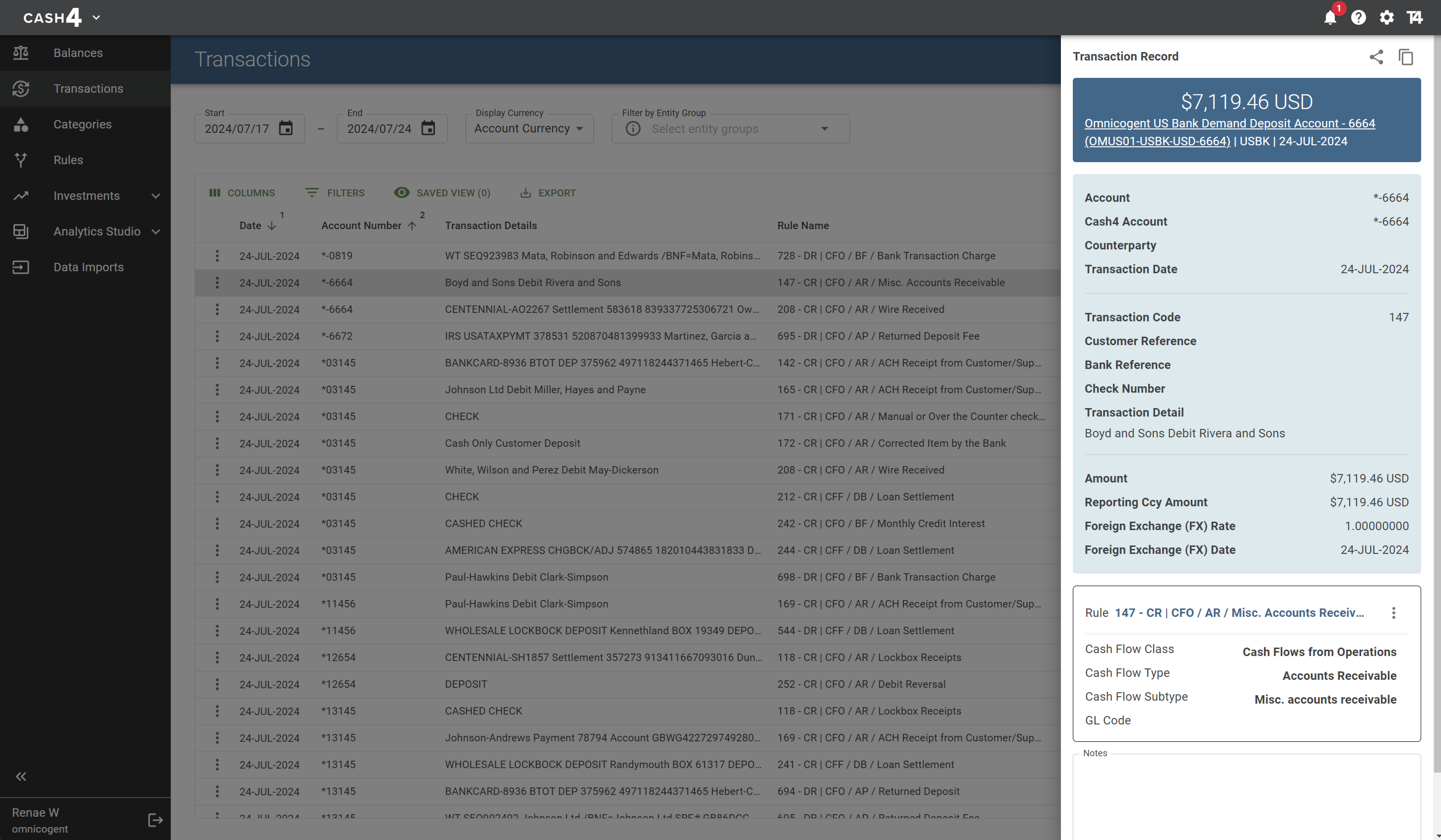 Transactions - Detail Overlay